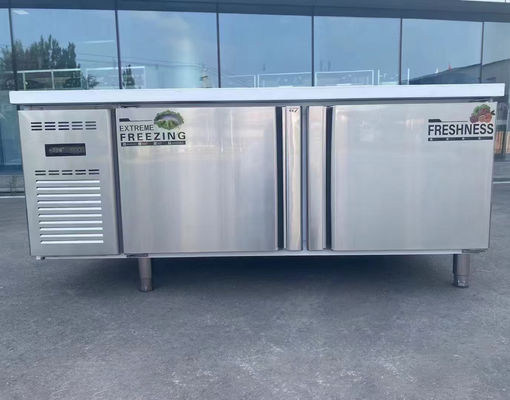 201/304 Table de travail de réfrigération en acier inoxydable pour sous-sol dans les cuisines commerciales