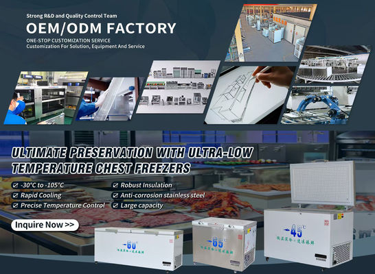 -45--105C congélateur à très basse température pour la conservation du thon dans un environnement multiclimatique