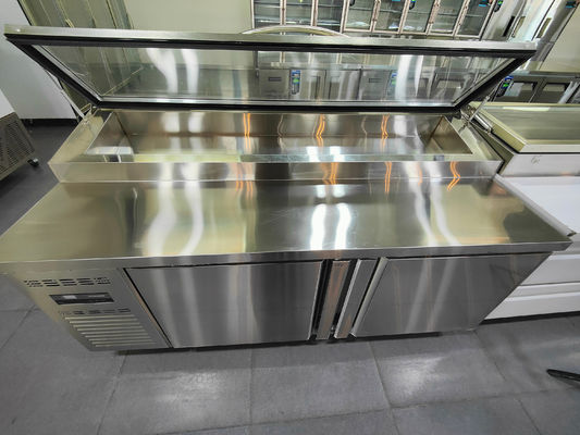 Table de refroidissement de préparation de réfrigération en acier inoxydable Table de travail pour sous-sol de cuisine