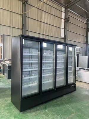 Réfrigérateur de boissons de supermarché OEM avec refroidissement multi-climat et porte vitrée blanche