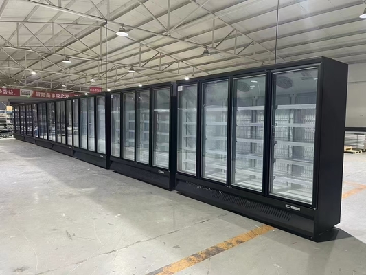 Réfrigérateur de boissons de supermarché OEM avec refroidissement multi-climat et porte vitrée blanche