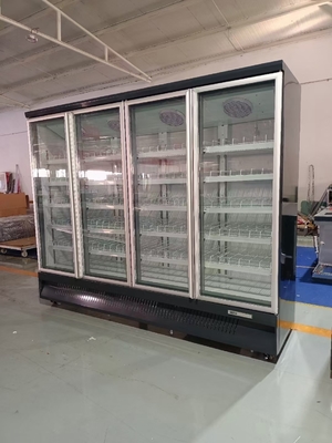 Réfrigérateur de boissons avec porte en verre refroidi à double température et acier à peindre