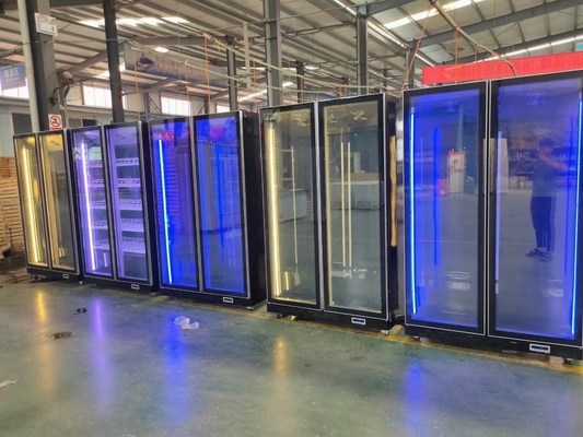 Poids KG 95-160kg Refroidisseur de vitrine en verre à double porte et système de refroidissement à air
