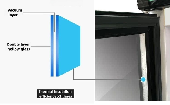 Vitrine de réfrigérateur verticale avec thermostat numérique