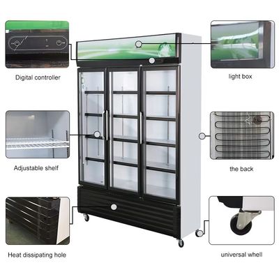 220V-240V/50HZ 60HZ 110V/60HZ refroidisseur d'écran 2 portes magasin de boissons réfrigérateur réfrigérateur