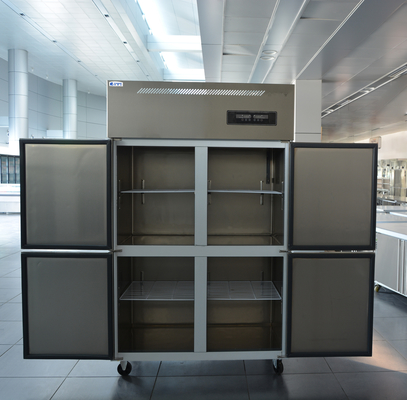 110V/60HZ 4 portes Armoires réfrigérées lourdes de charge Réfrigérateur vertical réfrigérateur congélateur