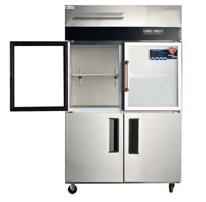 Réfrigérateur commercial vertical congélateur -6 -15C réfrigérateur de cuisine en acier inoxydable