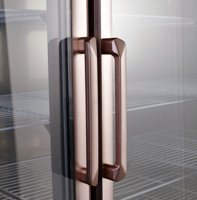 réfrigérateur vertical de cuisine en acier inoxydable 304/201 avec vitrine en verre commercial