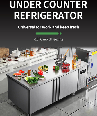 Tableau de préparation de réfrigérateur en acier inoxydable avec options de prise personnalisables