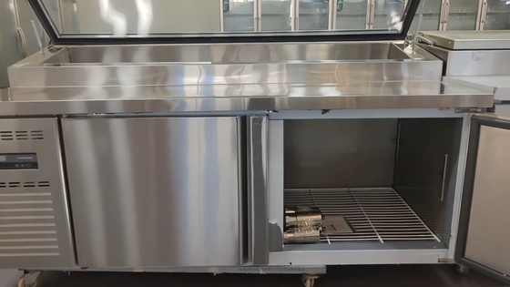 Réfrigérateur à deux portes en acier inoxydable 110V/60HZ pour réfrigération de cuisine commerciale