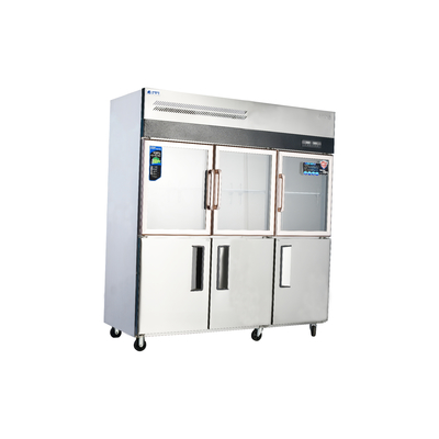 220V-240V au-dessus de la couche de mousse réfrigérateur en acier inoxydable pour cuisine commerciale